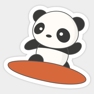 Kawaii Cute Surfing Panda T-Shirt Sticker